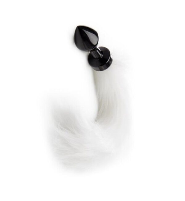 PLUG ANAL NEGRO COLA BLANCA