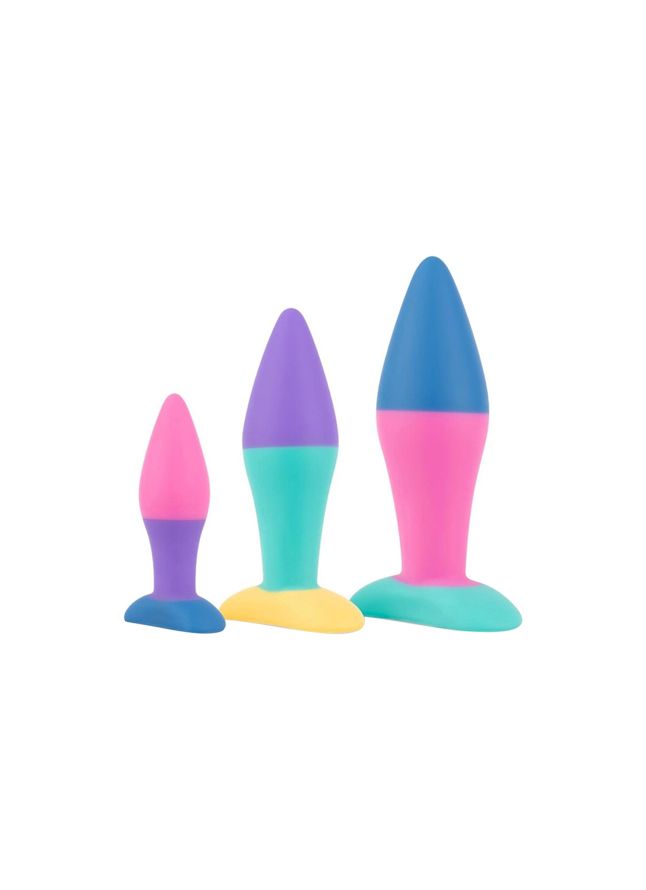 SET 3 PLUGS ANALES MULTICOLOR